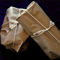 Brown paper packages, tied up with string