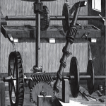 Robert Fludd's 1618 "water screw" perpetual motion machine from a 1660 wood engraving.; the first recorded attempt to describe such a device.