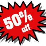 50 percent off