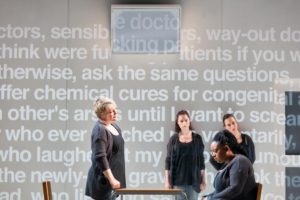 4.48 Psychosis ROH / Lyric Hammersmith Co-commission with the Guildhall School of Music and Drama Music Philip Venables Director Ted Huffman Designer Hannah Clark Lighting designer D.M. Wood Video designer Pierre Martin Sound design Sound Intermedia Movement director Sarah Fahie