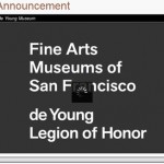 Image of webpage for museums' announcement, to go live at noon, California time.