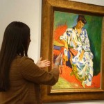 Brooke Lampley extolling virtues of Derain's "Madame Matisse" at Christie's press preview
Photo by Lee Rosenbaum