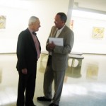 Tom Messer, left, walking the familiar Guggenheim ramps at the 2009 Kandinsky retrospective
Photo by Lee Rosenbaum