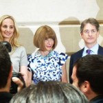 L to R: Gala co-chairs Lauren Santo Domingo (co-founder of exhibition sponsor Moda Operandi) and Anna Wintour (editor-in-chief of Vogue and artistic director for Condé Nast); Met director Thomas Campbell