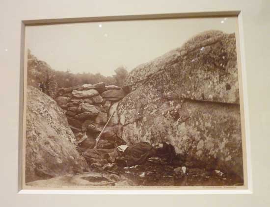 Alexander Gardner, "Home of a Rebel Sharpshooter, Gettysburg," July 1863 Photo of photo by Lee Rosenbaum