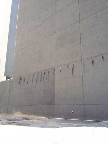 West-facing wall of American Folk Art Museum, adjoining the lot on which Nouvel tower will rise