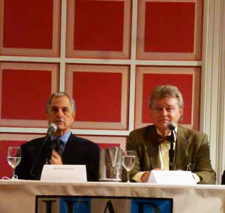 Brothers-in-arms: Bankuptcy attorney Richard Levin, left, and Detroit Institute of Arts director Graham Beal Photo by Lee Rosenbaum