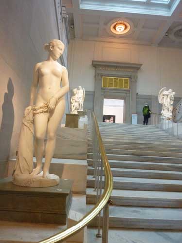 An iconic American sculpture not represented in National Gallery’s collection: Hiram Powers, “The Greek Slave,” modeled 1841-43, carved 1846 Corcoran Gallery of Art, gift of William Wilson Corcoran Photo by Lee Rosenbaum