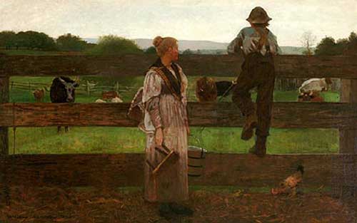 Poster of Winslow Homer's "Milking Time," 1876, being sold by Delaware Art Museum's shop