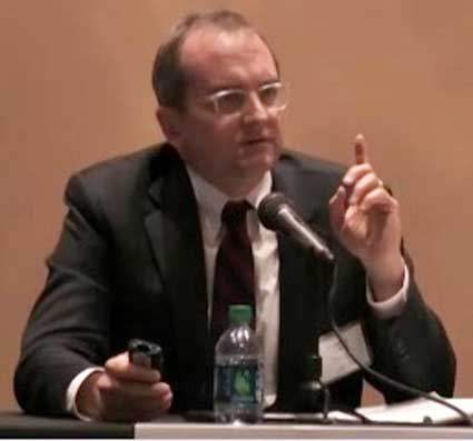 Stephen Clark, TK, J. Paul Getty Trust, speaking at museum law conference in Philadelphia
