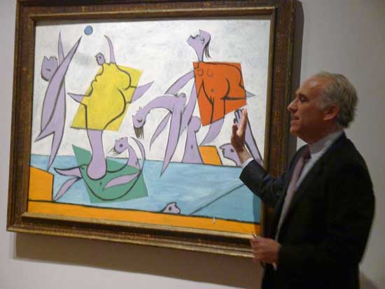 David Norman, Sotheby's Impressionist/Modern co-chairman, with Picasso's "Le Sauvetage," 1932, sold for $31.52 million Photo by Lee Rosenbaum