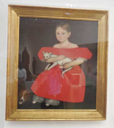 Ammi Phillips, "Gird in Red Dress with Cat and Dog," 1830-35 Photo by Lee Rosenbaum