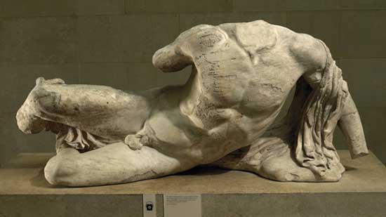 River-God Ilissos, 438–432 B.C., British Museum (originally from west pediment of the Parthenon, Athens)
