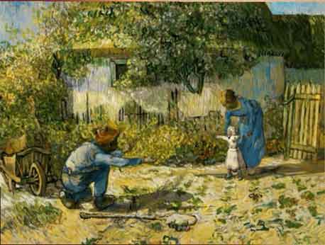 Screenshot from Blippar animation of van Gogh's "First Steps, after Millet," 1890 Photo by Lee Rosenbaum