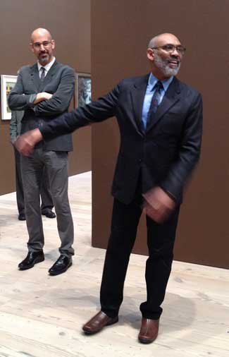Richard Powell,right, and Whitney curator Carter Foster, at Motley press preview Photo by Lee Rosenbaum