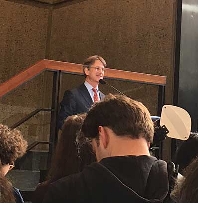 Tom Campbell, the Met's director, speaking at press preview for Met Breuer Photo by Lee Rosenbaum