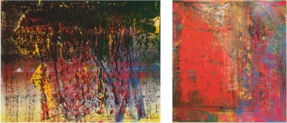 L to R, Gerhard Richter, "A.B., St. James," 1988; 'A.B., Still," 1986 Presale estimates: $20-30 million each