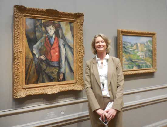 Mary Morton, with Cézanne's "Boy in a Red Waistcoat," 1888-90