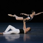 Tiler Peck floating over Tyler Angel in Two Hearts. Photo: Paul Kolnik