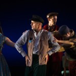Rita Donohue and Mikhail Baryshnikov (foreground) and (L to R) Aaron Loux, Dallas McMurray, Maile Okamura, and (half hidden) Amber Star  Merkens. Photo: Stephanie Berger