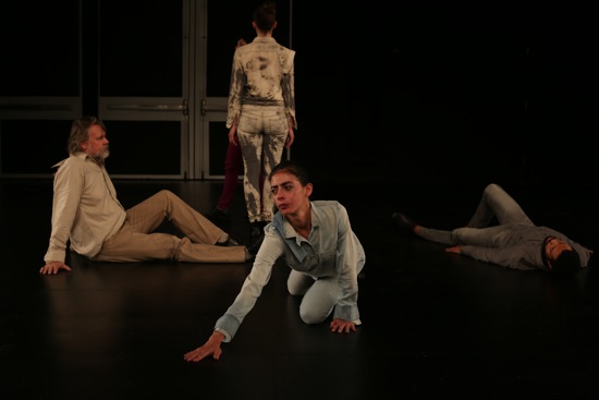 (L to R) Robert Steijn, Biba Bell, Maria Hassabi, and Andros Zins-Browne in Premiere. Photo: Paula Court