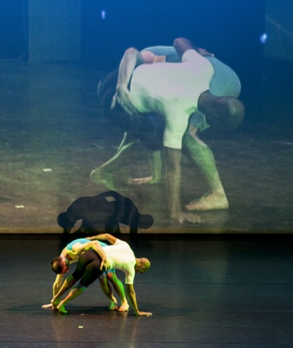 Paul Singh and Christopher Williams dance with their shadows and their doubles. Photo: Marina Levitskaya