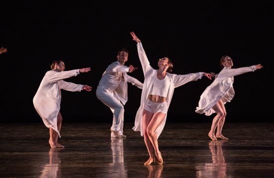 Four members of Miami City Ballet in Twyla Tharp's Sweet Fields. Photo: Daniel Azoulay