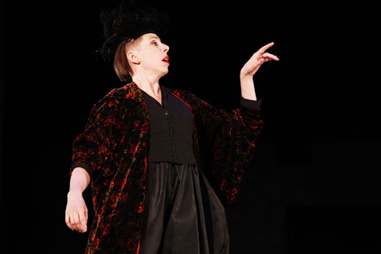 Deborah Lohse, hatted and gowned as Carabosse in Beauty and the Beast. Photo: Theo Cote