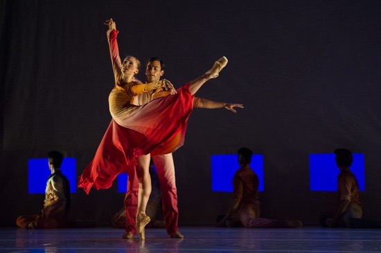 Elizabeth Murphy and Jerome Tisserand in one Jacob's Pillow cast of Jessica Lang's Her Dood to the Sky. Photo: Christopher Duggan