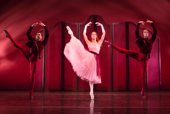 The Sarasota Ballet in Frederick Ashton's Valses Nobles et Sentimentales. (L to R): Ricardo Graziano, Danielle Brown, and Jamie Carter. Photo: Yi-Chun Wu