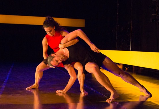Claire Wesby holds Stuart Singer in Remains. Photo: Yi-Chun Wu