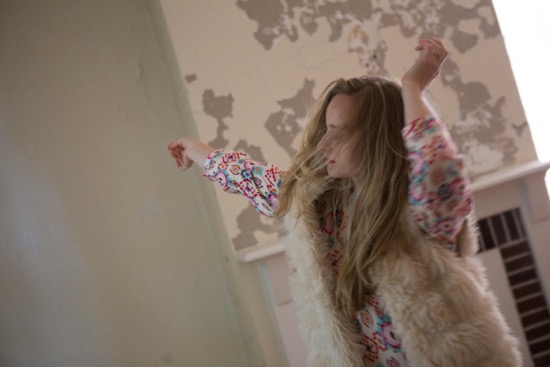 Samantha Allen dancing in an upstairs room. Photo: Julia Discenza