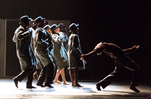 Alvin Ailey Dance Theater in Johan Inger's Walking Mad. At right: Michael Francis McBride. Photo: Yi-Chun Wu