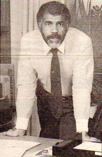 Ed Bradley, in 1983, at his CBS office