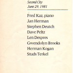 Flyer for Second City tribute to Nelson Algren