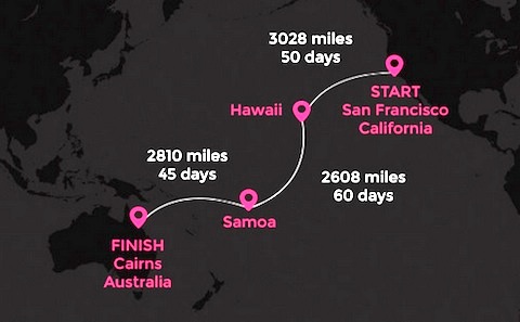 Coxless Crew's Planned Route: Click to buy a mile for charity.