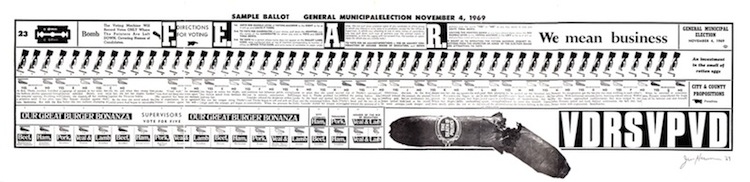 General Municipal Election ballot (9" x 35") (24cm x 89cm) [Nova Broadcast Press, 1969]