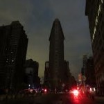 Flatiron Building, 23rd St. at X of Broadway and 5th Ave. in NYC, without lights
