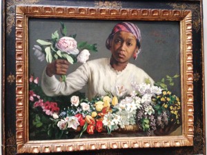 "Young Woman with Peonies" by Frederic Bazille, 1870.