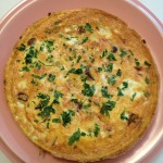 Potato, scallion, mushroom, sweet onion and Parmesan frittata
