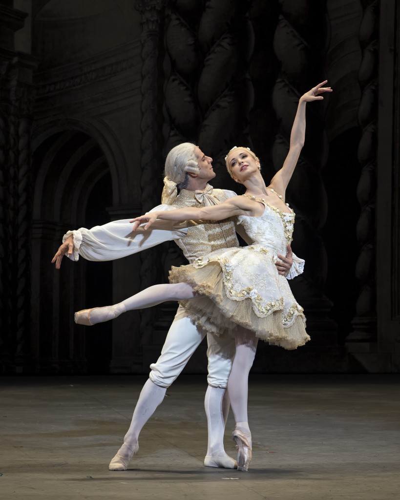 Diana Vishneva (Princess Aurora) and Marcelo Gomes (Prince Dsir) in Alexei Ratmansky's The Sleeping Beauty.  Photo: Gene Schiavone.