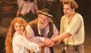 Jessie Buckley, Jimmy Yuill and-  Tom Bateman in The Winters Tale. Photo: Johan Persson
