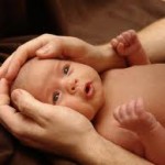 cradling baby