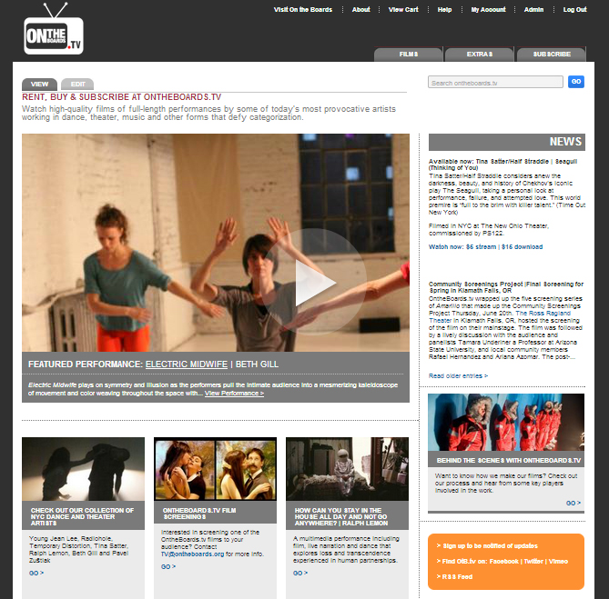On The Boards TV Homepage