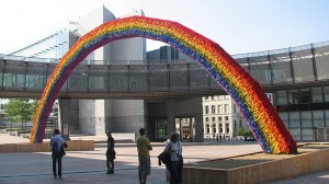 Rainbow at EU Parliament Brussels, 2011
