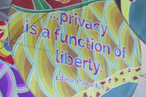 Ai Wei Wei quoting Edward Snowden is Alcatraz Installation