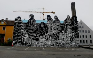 Artists Icy & Sot at nuart2014 mural festival, Norway
