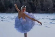 Ballerina Dances On Frozen Bay To Raise Awareness Of Endangered Swans