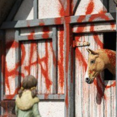 Banksy’s Art Spree Included A Miniature Stable Left At A Model Village