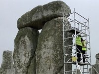 Scaffolding At Stonehenge As First Repairs In 63 Years Get Underway